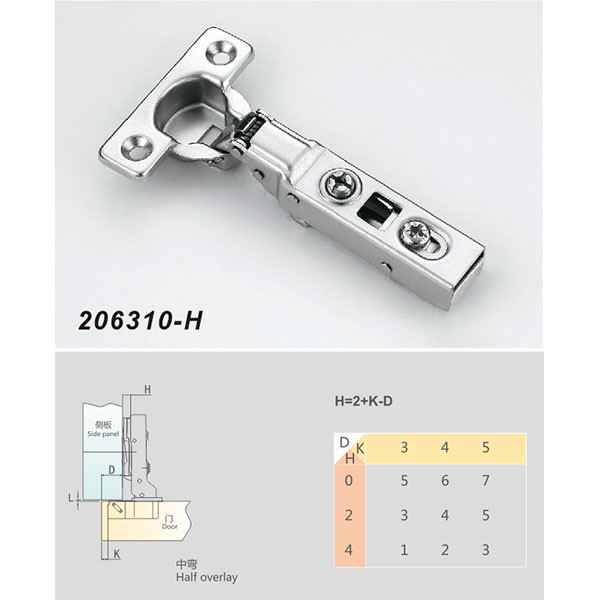 Clip-on Soft-closing Concealed Hinge (Mini Hinge 206310)