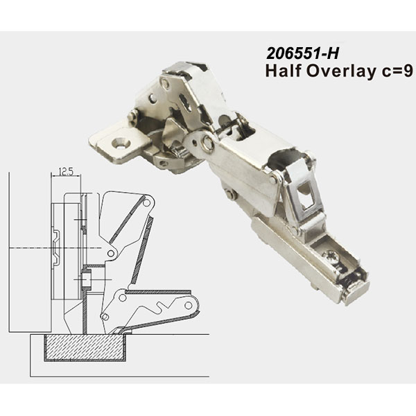 165° Clip-on, Soft-closing Concealed Hinge (206551)